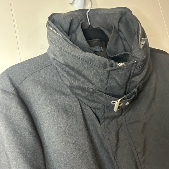 ZARA Man, Size M, black rain jacket, thick/heavy, full front zip, hidden hood - Picture 6 of 14